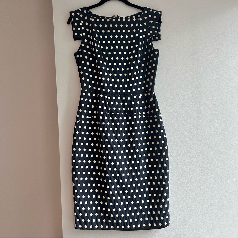 Women’s Navy and White Polka Dot Dress